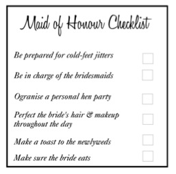 maid of honor list