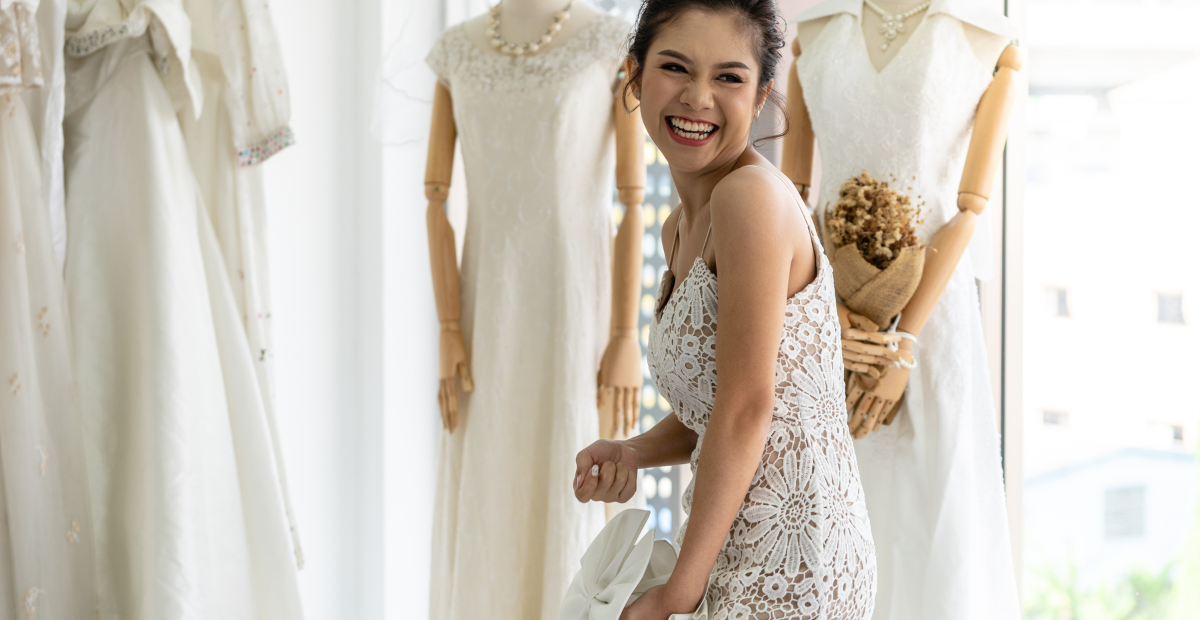 Girl in a wedding dress 